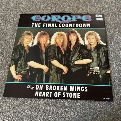 Vintage Europe "The Final Countdown" On Broken Wings Vinyl 12" Single (1986) - Image 1 of 2