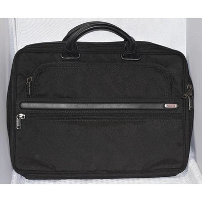 TUMI Padded 15' Laptop Files Soft Briefcase Leather Handles and Multi Pockets - Image 1 of 4