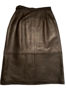 Vintag Gino di Giorgio    Genuine Leather Straight Skirt Fully Lined Size 11/12 - Picture 1 of 7