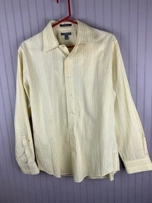 Apt 9 Size M Mens Dress Shirt Yellow Superfine 80s Cotton Long Sleeve - Image 1 of 3