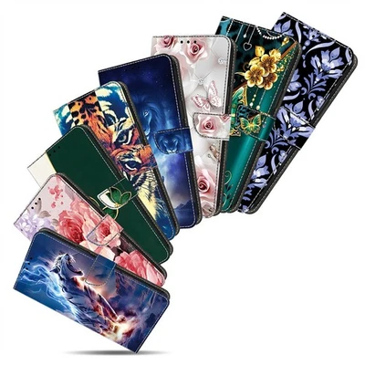 For Motorola G54 G84 G14 G85 G60 G32 Painting PU Leather Wallet Stand Flip Cover - Image 1 of 4