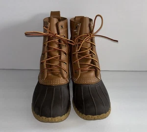 LL Bean Duck Botas Mujer Impermeables Tostado Marrón Sin Forro Talla 7 M 7M Hechas en EE. UU. - Imagen 1 de 6