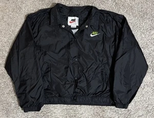 Vintage Nike Zip up Windbreaker Track Jacket Black Youth Size L (12-14) - Picture 1 of 3