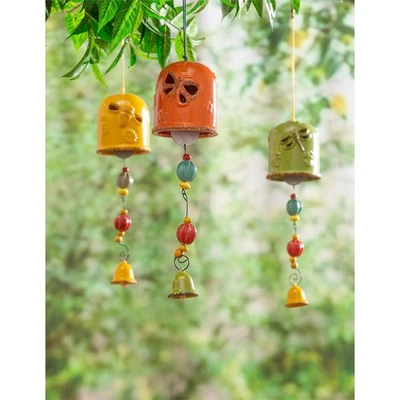 Ceramic Wind Chime, 3 Asst Foto 1 de 4