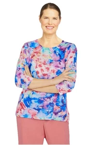 Top tejido Alfred Dunner para mujer Boho Vibes acuarela tie dye talla PL nuevo - Imagen 1 de 14