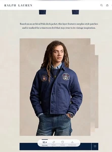 NWT Polo Ralph Lauren Sateen Utility Patch Navy Jacket  Men’s Size XL - Picture 1 of 10