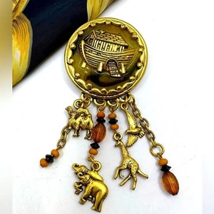 Vintage Noah's Ark Enamel Brooch - Picture 1 of 10