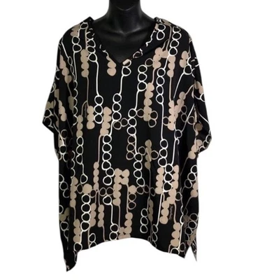 MANUHEALII Black Long Sleeve Pull-over Blouse Women - Size Medium Large - Image 1 of 4