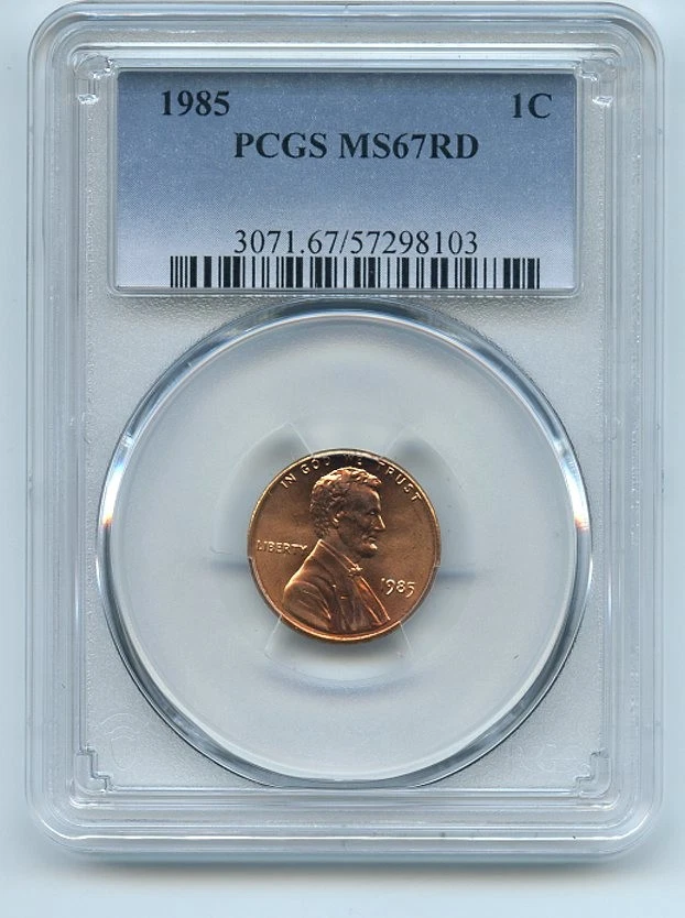 1985 1C Lincoln Cent PCGS MS67 - Image 1 of 1