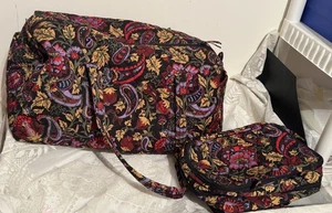 Vera Bradley Miramar Cotton Weekender & Ultimate Travel Midnight Garden- Paisley - Picture 1 of 17