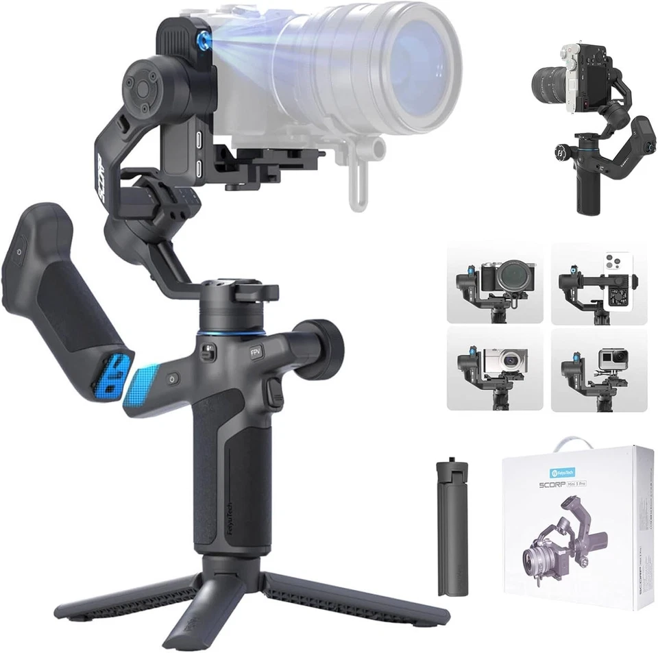 Feiyu SCORP Mini 3 Pro All-in-One Gimbal Stabilizer w/ AI Tracking Remote Handle - Image 1 of 4