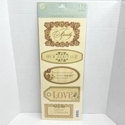 K & Company Brenda Walton Embossed Stickers Phrases Family Love Sweet Memories - Image 1 of 4