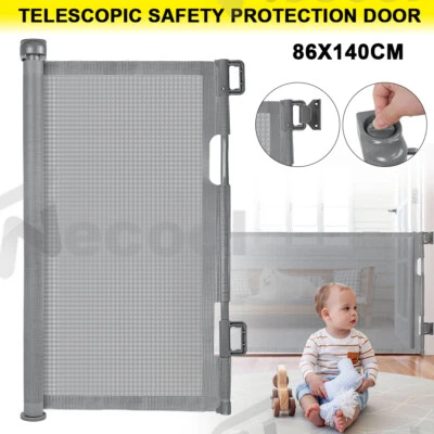 Treppenschutzrollo Absperrgitter Ausziehbar Treppe 140X86cm Türschutzgitter Baby - Bild 1 von 4