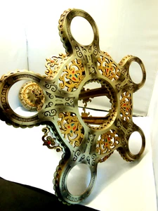 ANTIQUE VTG R. WILLIAMSON POLYCHROME 5 LIGHT CEILING FIXTURE BEAUTIFUL VGC!! - Picture 1 of 15