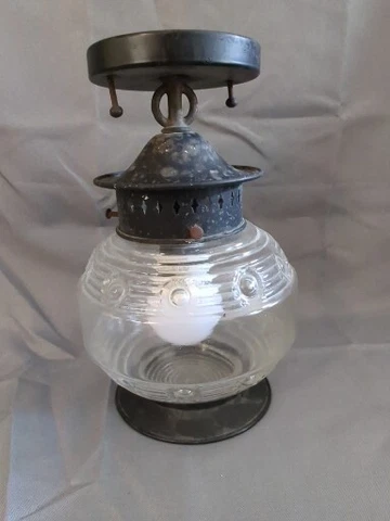 Vintage Porch Light Ceiling Fixture Flush Mount 10 1/2" High Cover