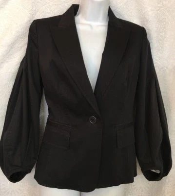 Chaqueta Kaufmanfranco Negra Algodón Manga Globo Un Botón Talla 6/42 Foto 1 de 4