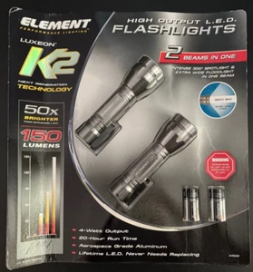 ELEMENT Torcia LED ad alta potenza in alluminio set 150 lumen con batterie - Foto 1 di 2