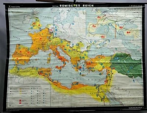 Mapa de pared escolar vintage póster Imperio Romano mapa foto en rollo pizarra de enseñanza - Imagen 1 de 1