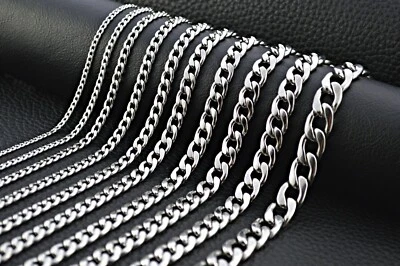 Edelstahlkette Panzerkette Halskette Armband Silber Herren Damen Modeschmuck - Bild 1 von 4