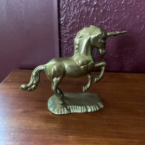 Vintage Messing Einhorn Figur Briefbeschwerer 4" groß - Bild 1 von 6