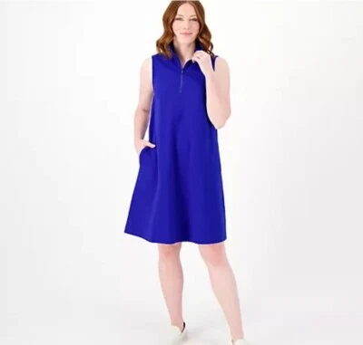Isaac Mizrahi обычный платье без рукавов w/воротник королевский синий XS A598254 - Изображение 1 из 4