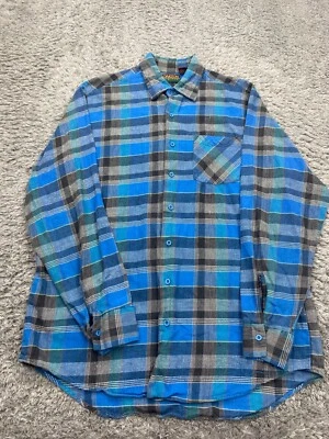 Vtg Oakton Limited Shirt Men LT Large Tall Blue Madras Plaid Button Up Flannel - Image 1 of 4