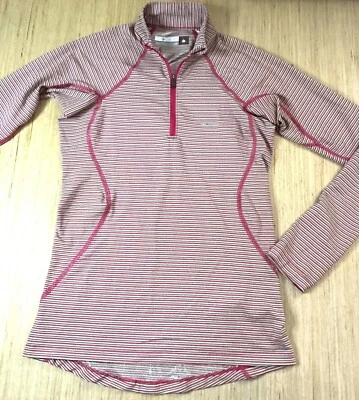 Columbia Mujer Térmico Reflectante Media Cremallera Rosa Rayas Talla Pequeña 0086 Foto 1 de 4