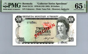 Bermuda 20 Dollars 1978 - 1984 PMG 65 EPQ GEM UNC Pick # 31CS1 - Picture 1 of 3