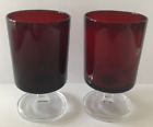 Vintage Luminarc of France Ruby Red Glasses. Set of Two Pre-owned Good Condition