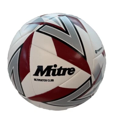 Mitre Ultimatch Club Fußball - Größe 5 weiß / rot neu