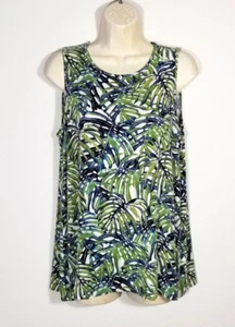 Camiseta sin mangas J. Jill Wearever Collection para mujer M multicolor hojas tropicales relajadas - Imagen 1 de 7