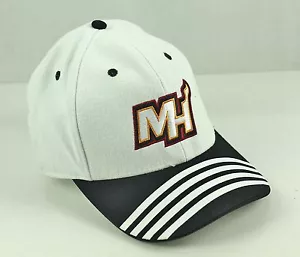 MIAMI HEAT White & Black Stripe Bill Flex Hat Cap NBA L / XL - Picture 1 of 3