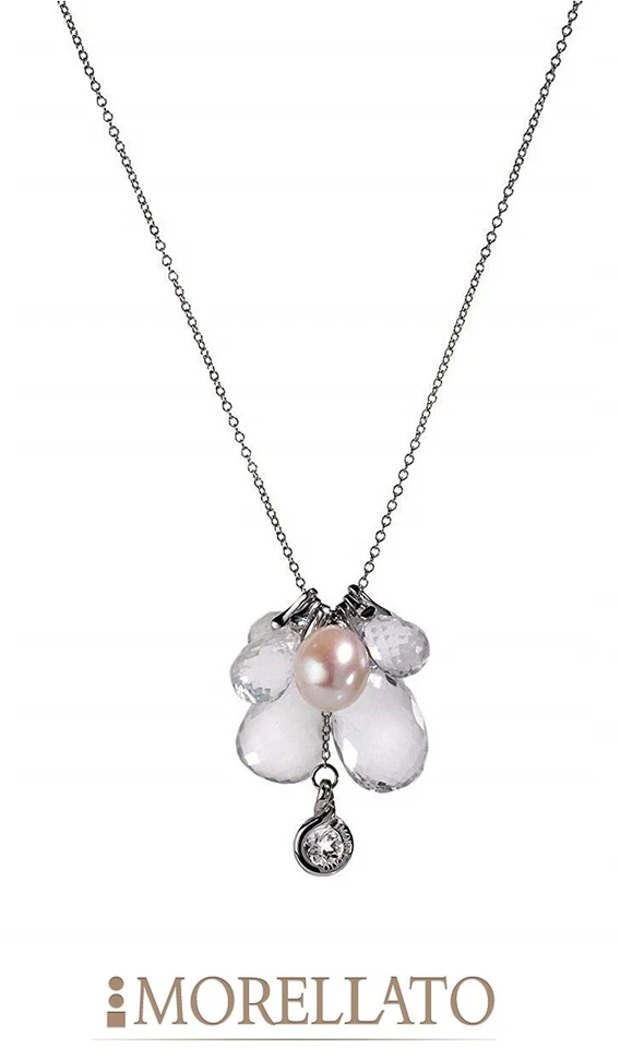 COLLANA CON PENDENTE IN ORO BIANCO E QUARZO CHIARO "MORELLATO GOLD" HES08 - Immagine 1 di 1