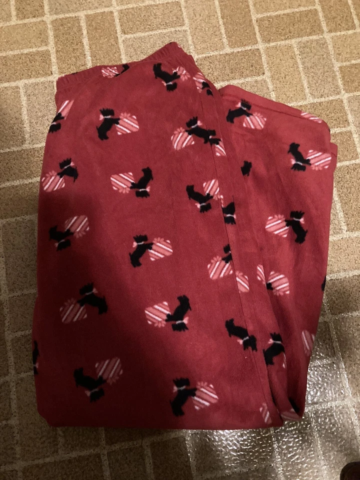 Croft and Barrow XL 100% Poliéster Pijama Pantalones Rojo Scottish Terrier Perros Regalos Foto 1 de 3