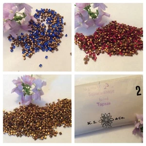 Vintage Swarovski Partieware square 2.3mm +2.8mm Pk of 12 Foiled REPAIR CRAFT - Picture 1 of 15