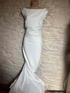 Brautkleid elfenbeinfarben mit Glitzerdetails Größe 12 neu mit Etikett - Bild 1 von 10