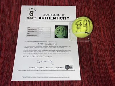 Steffi Graf Signed Wilson US Open Tennis Ball 5x US Open Winner Beckett LOA #2 - Imagem 1 de 4