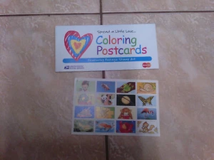USPS United States Postal Service Coloring Postcards Book with Stamps 2000 - Picture 1 of 6