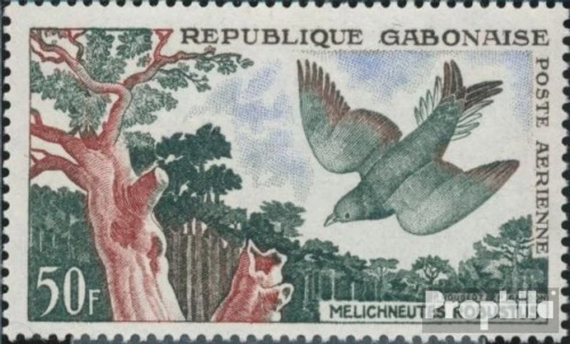Estampillas Gabón 1961 Mi 166 como nuevas MNH 1961 aves Foto 1 de 1