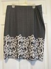 NEW YORK CLOTHING CO skirt XL 16 Stretch Waist 36 Length 26 Black/White/Tan