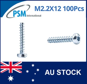 PLASTIC THREADING SCREW M2.2X12 PAN TORX T6 STEEL ZINC PLATE WN1412KC22X12Z X100 - Picture 1 of 5