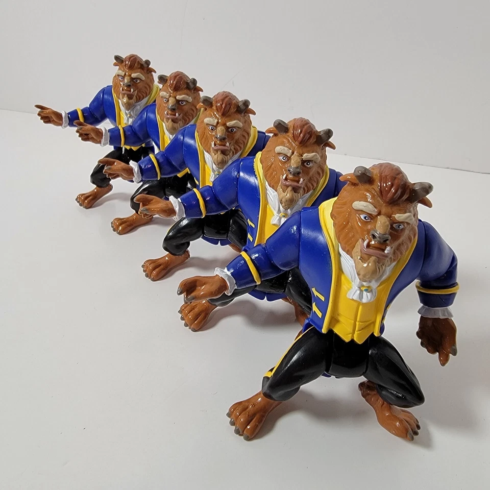 5 Juguetes de Colección '91 Disney Burger King Niños Bestia de La Bella y la Bestia Articulados  Foto 1 de 4