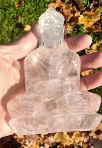 Large Natural Quartz Crystal Shakyamuni Buddha Statue Jaipur India CH88 - Picture 1 of 6