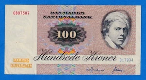 Denmark 100 Kroner 1976 P-51c Hoffmeyer & Valeur Circulated Note 0897507 - Picture 1 of 4