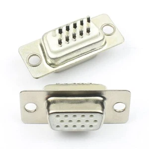 5Pcs White HD D-SUB 15 Pin Female VGA Solder Straight Adapter Connector 3 Rows - Bild 1 von 4