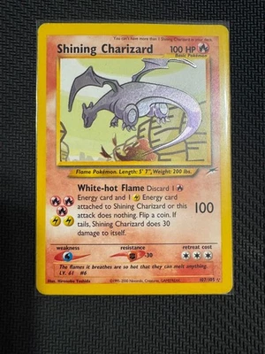 Pokémon TCG Shining Charizard Neo Destiny Holo Card 107/105 Unlimited Shiny Rare - Image 1 of 4