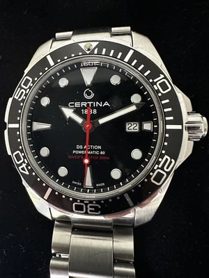 Certina DS Action Diver Men's Watch 43mm Powermatic 80 Black Dial Steel Watch - Image 1 of 4