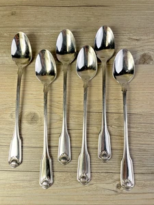 (6) Iced Tea Spoons Oneida CLASSIC SHELL Cube Mark Stainless made in USA 7 1/2" - Picture 1 of 8