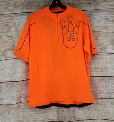 Рубашка мужская Canari размер XL четверть квадратного яркого оранжевого цвета на молнии с коротким рукавом неоновая - Изображение 1 из 4