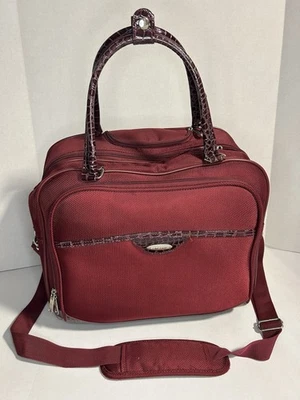 Samsonite Rolling Briefcase Carry On Laptop Weekend Travel Bag Luggage Red - Image 1 of 4